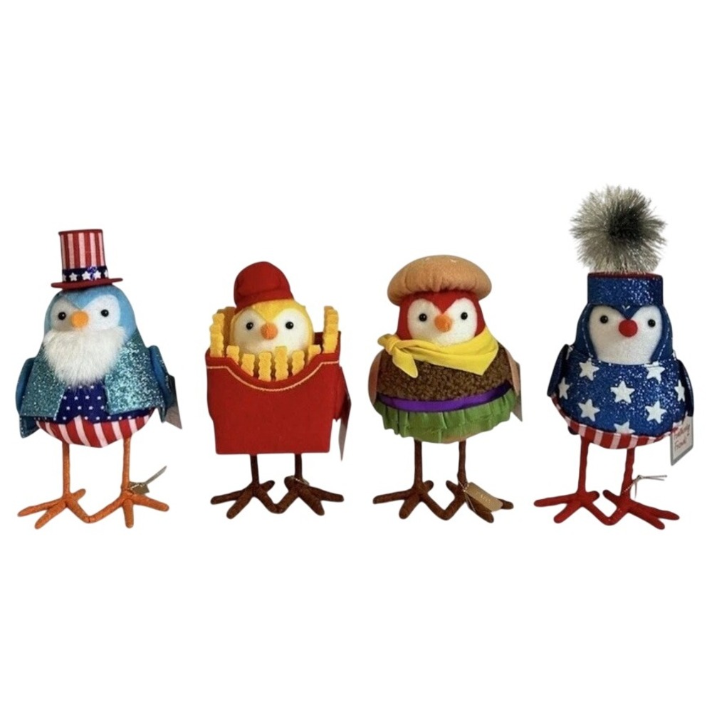 TARGET Sun Squad Featherly Friends Birds Summer 2026‎ Patriotic Burger Fries Set